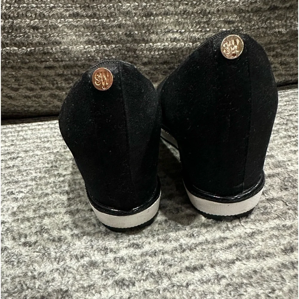 Girl's Stuart Weitzman Black Ariana Clare Wedges, NWT!